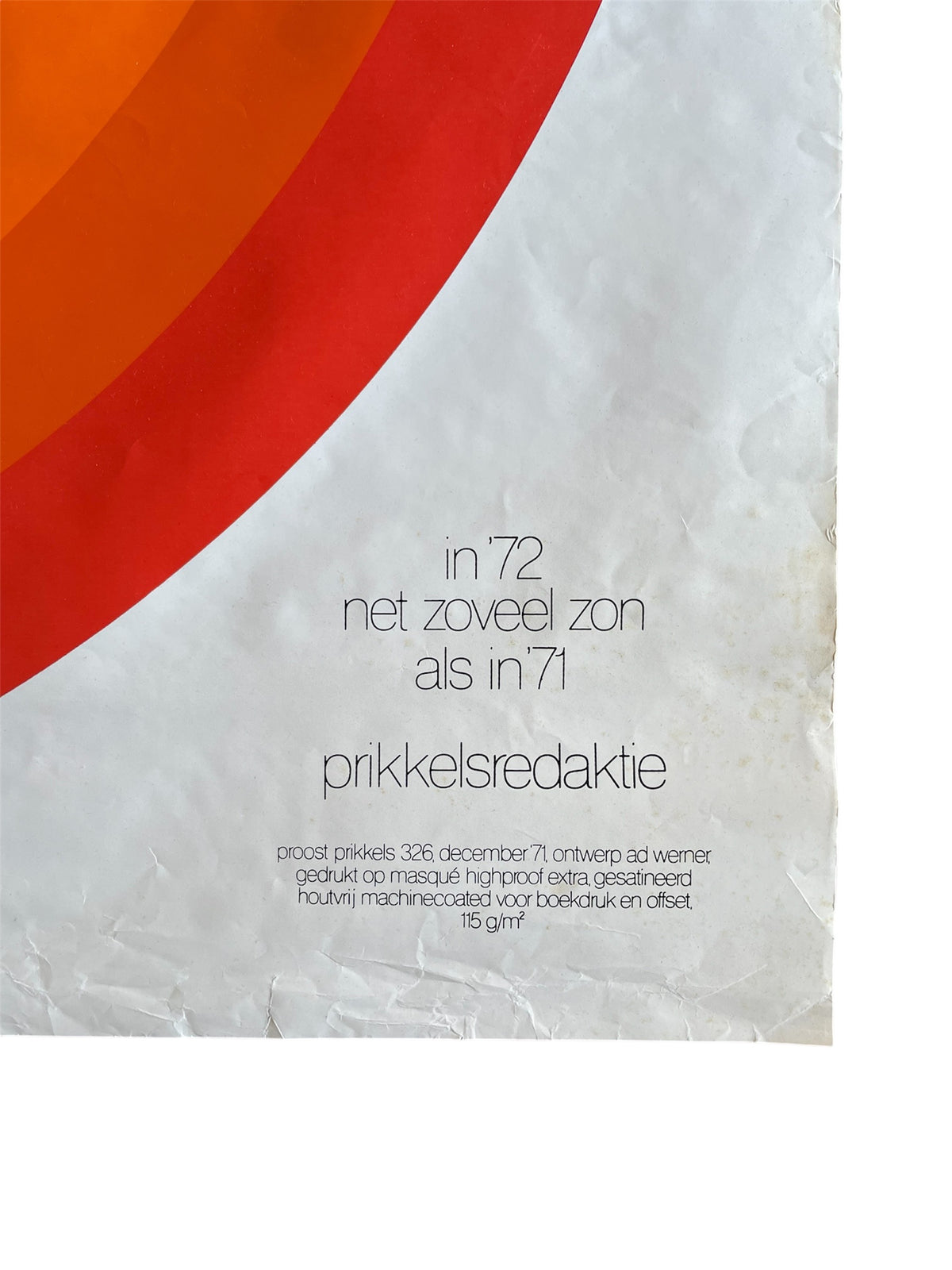 In '72 net zoveel zon als in '71 (In ‘72 just as much sun as in ‘71)